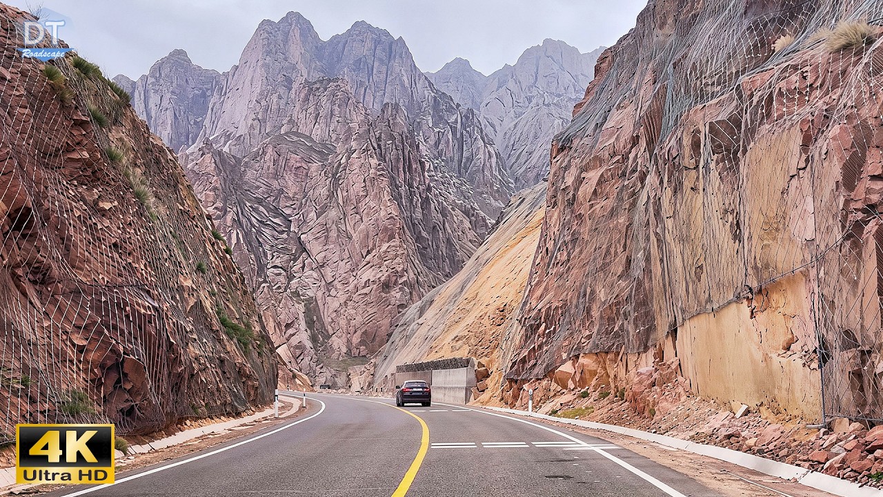 Driving China&rsquo;s Border Gorge Roads 4K HDR - Xinjiang&rsquo;s Majestic Mountains Near Kazakhstan