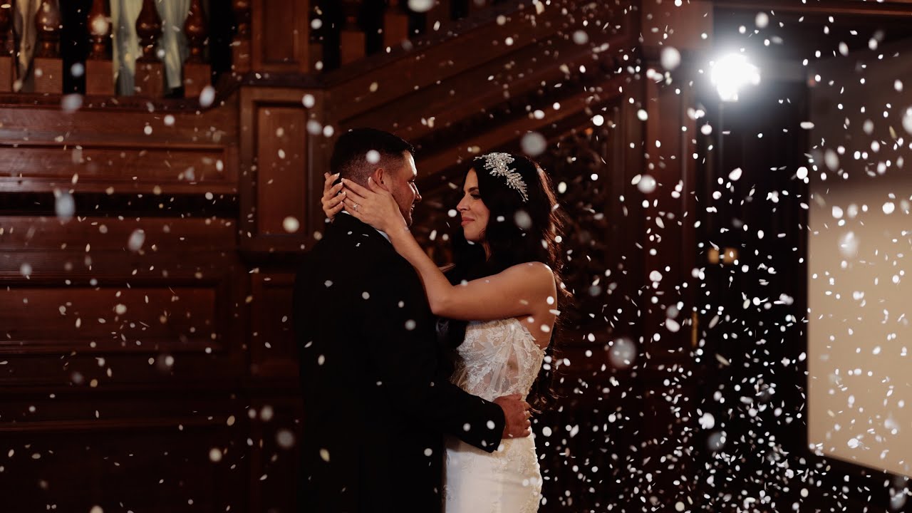 A First Dance in a flood confetti - A Bourton Hall wedding