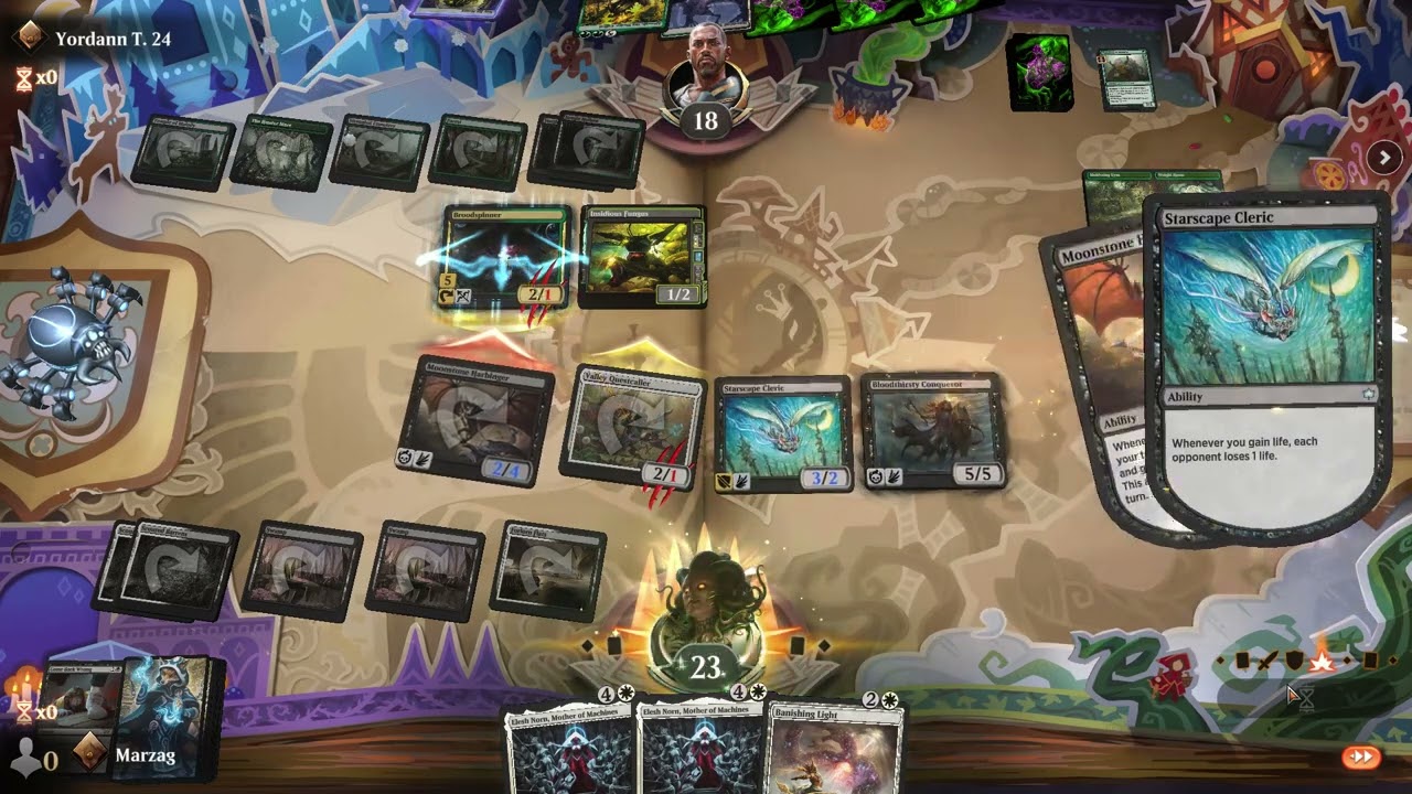 MTG Arena Starscape cleric + Bloodthirsty Conqueror neverending loop