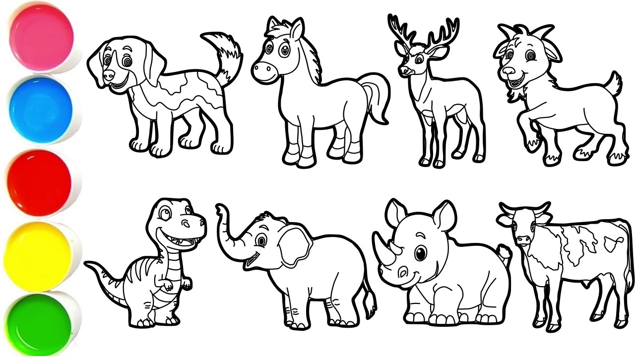 Draw Amazing Animals in Minutes -Dog, Horse, Deer, Goat, Dinosaur, Elephant, Rhino, Cow