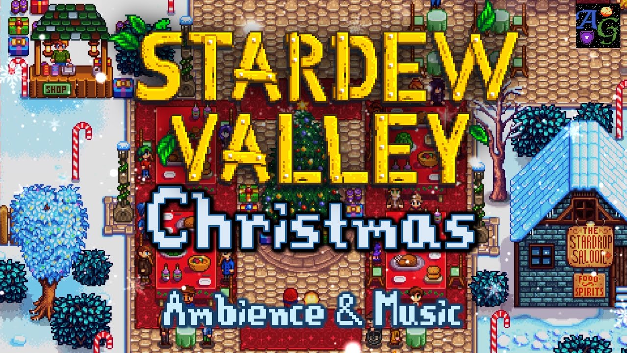 Stardew Valley Christmas Ambience & Music 🎄 Feast of the Winter Star in Pelican Town Compilation ❄️🎶