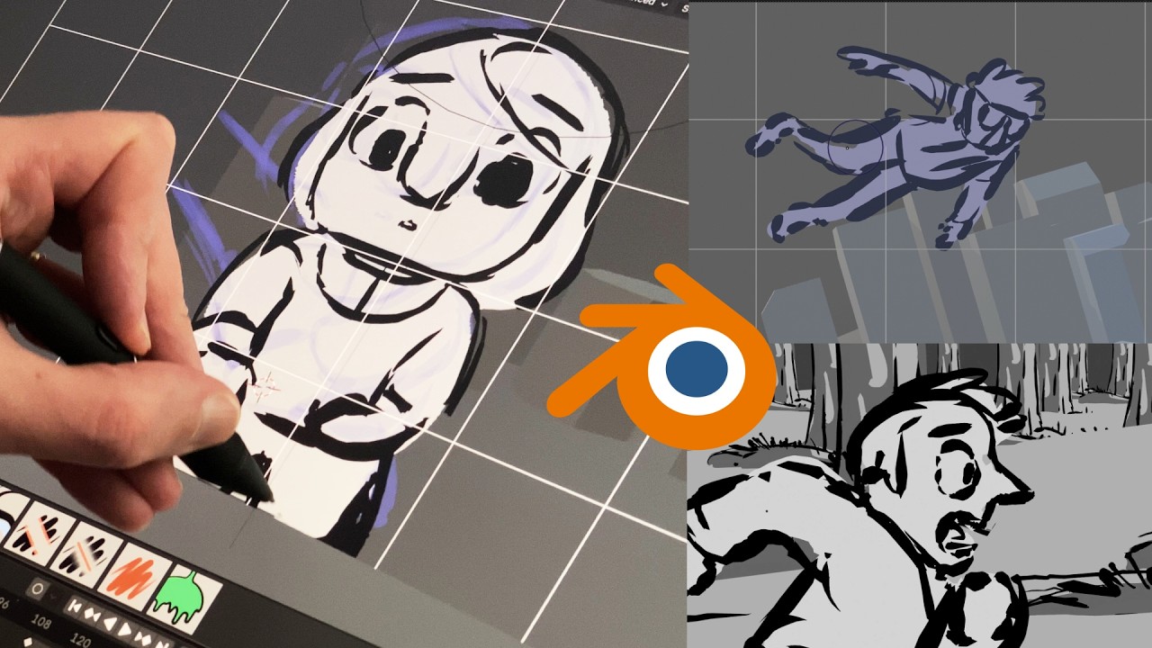 Faire du storyboard sur Blender | Tutoriel complet (avec la tablette Huion Kamvas Pro 24 (Gen 3))