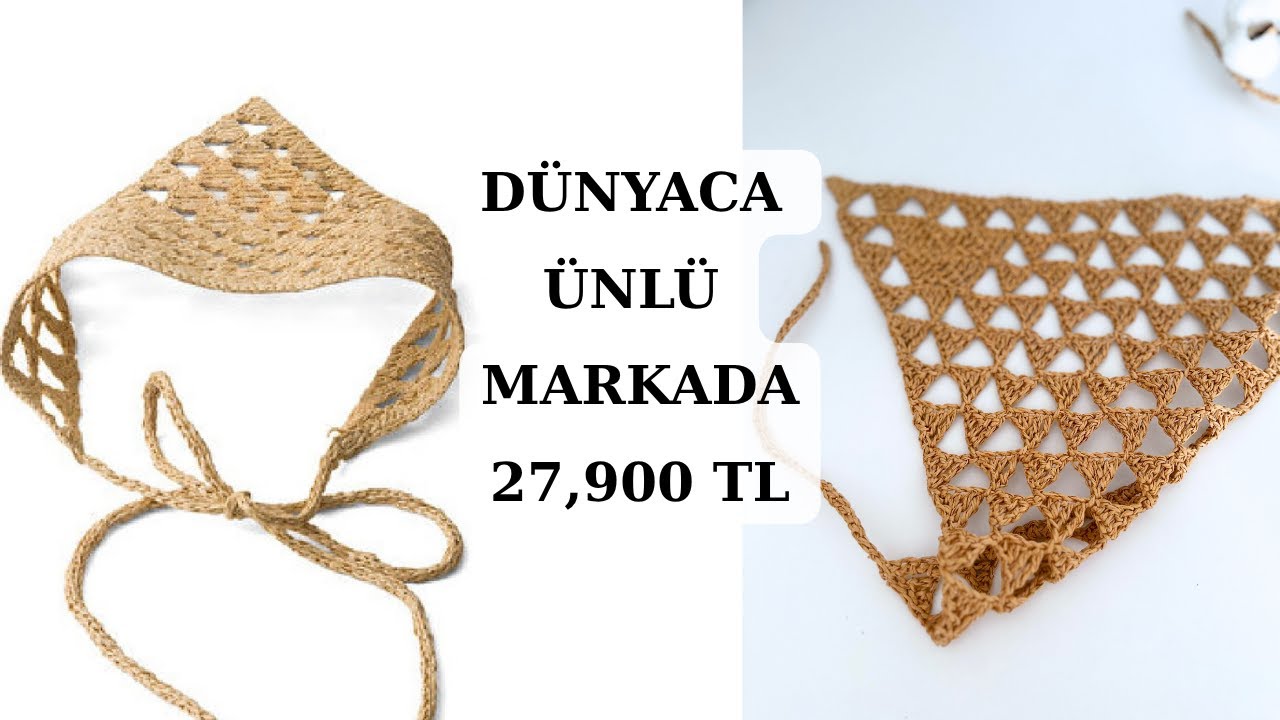 KAĞIT İPLİKTEN BANDANA YAPIMI // Şık Örgü Aksesuar Tarifi