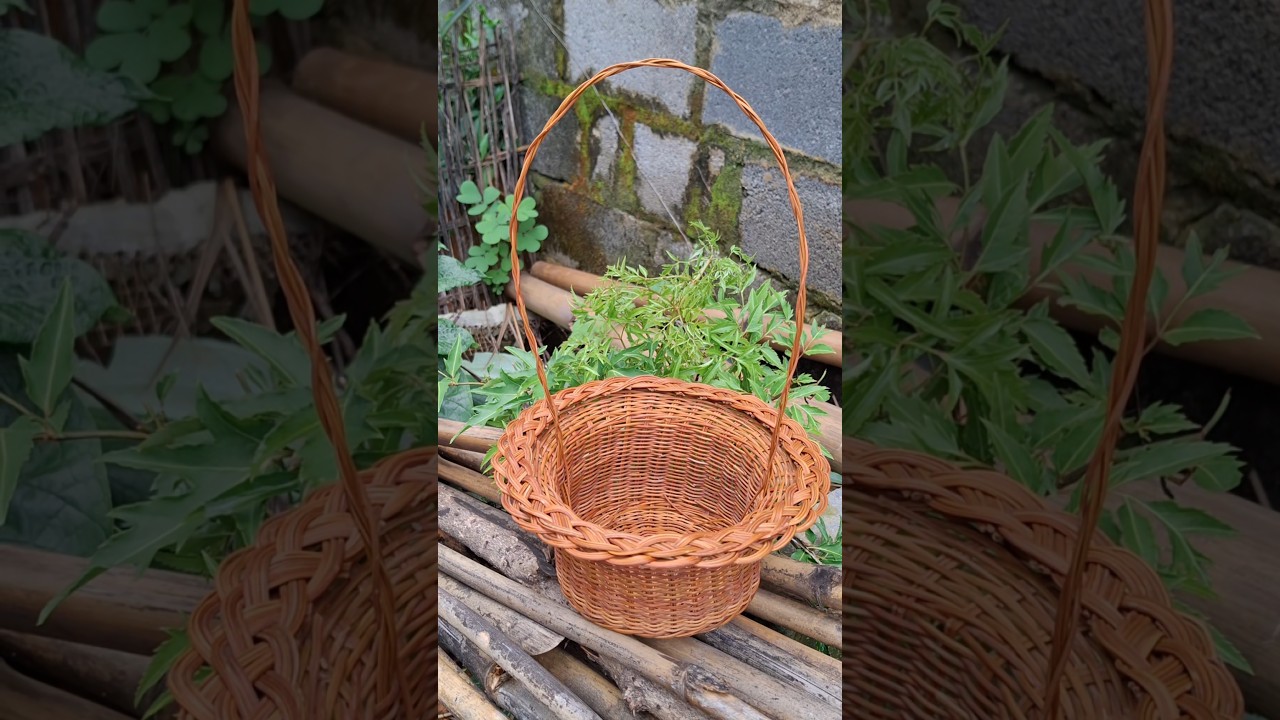 How to weave the basket rim #diy #craft #handicraft #basket