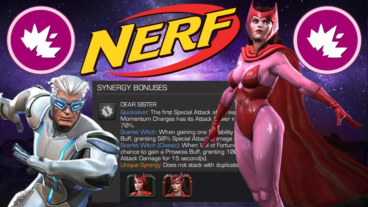 Scarlet Witch OG Nerfed Yet Again?! Quicksilver Synergy Toned Down! - Marvel Contest of Champions