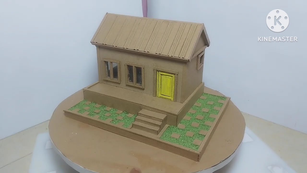 How to make  A MINIATURE HOUSE FROM CARDBOARD|| simple cardboard house design