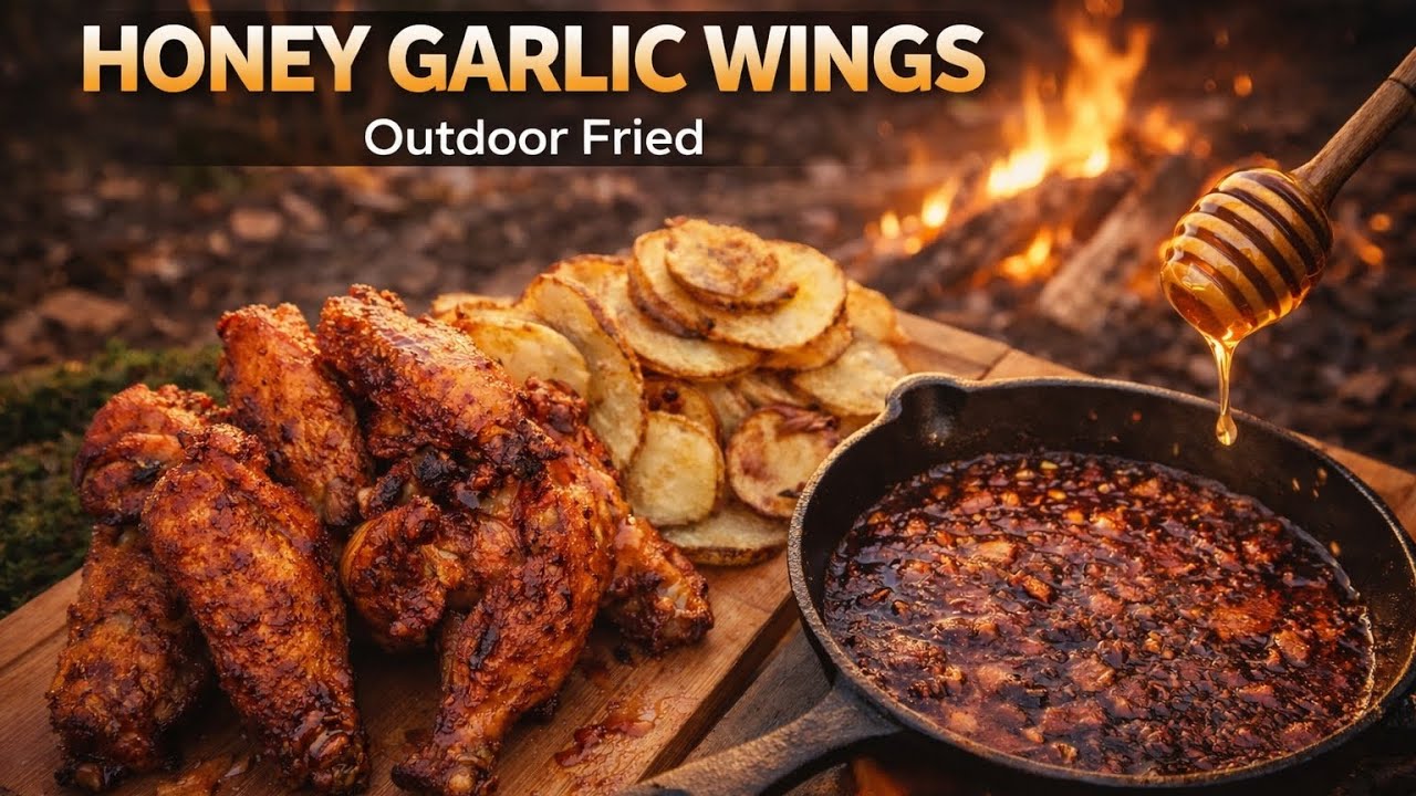 Frying Chicken Wings Directly Over Hot Coals…