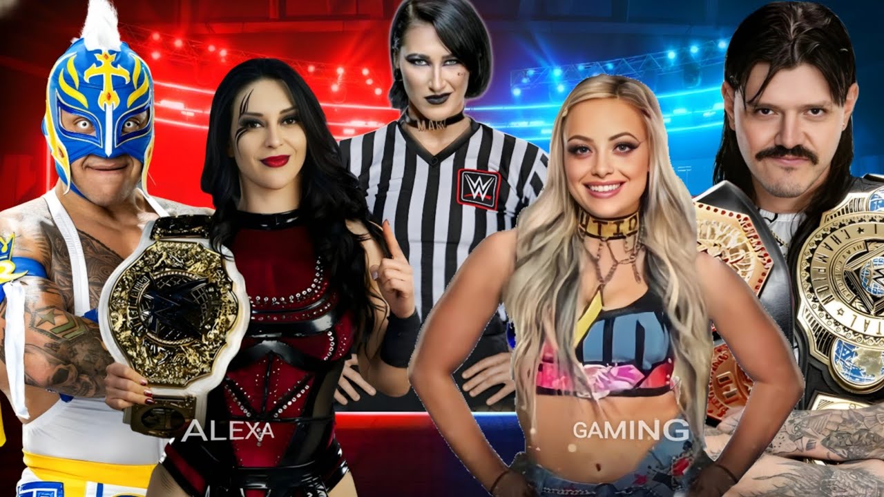 WWE 2K25 - Stephanie Vaquer + Rey Mysterio VS Liv Morgan + Dominik Mysterio | Special Guest Referee