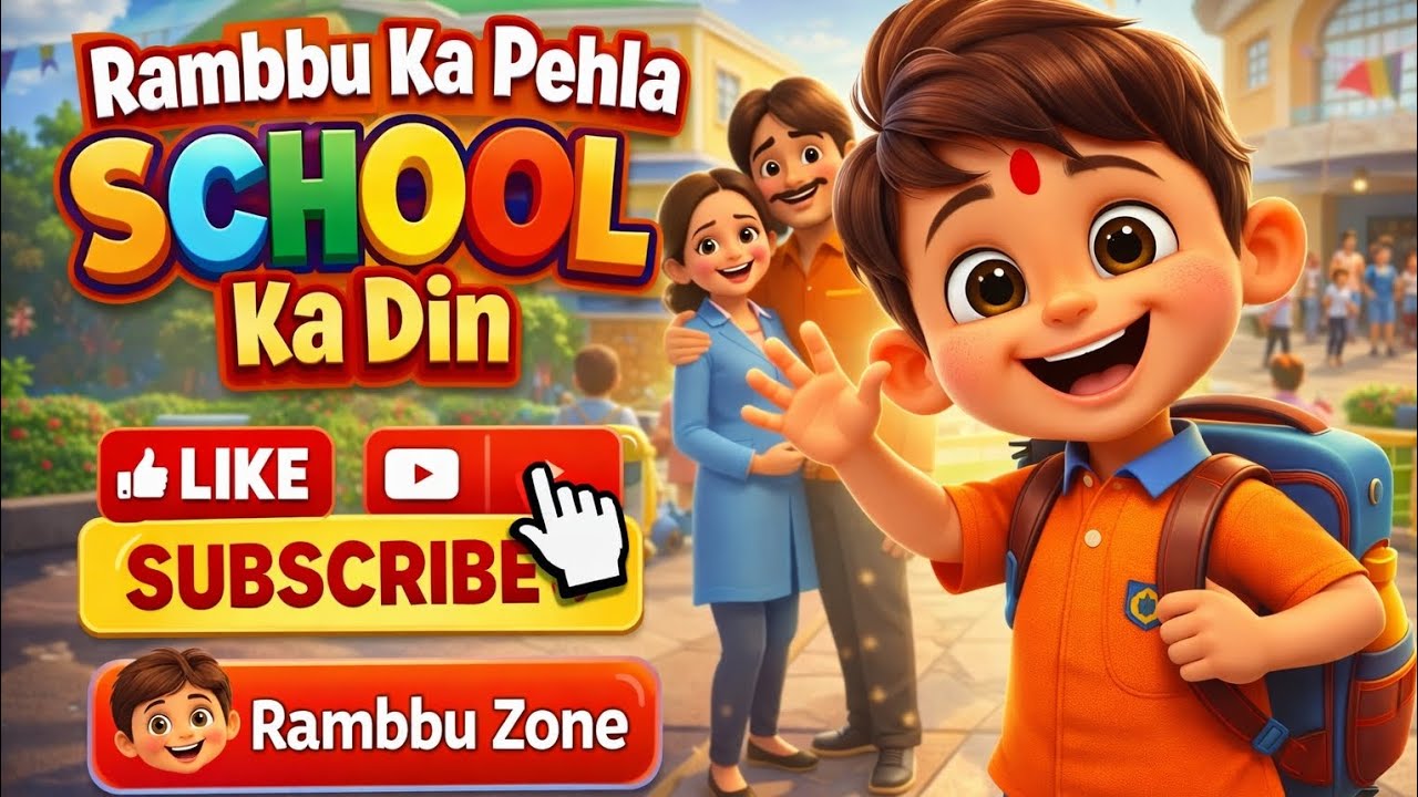 Rambbu ka Pehla School Day | Cute Kids Story