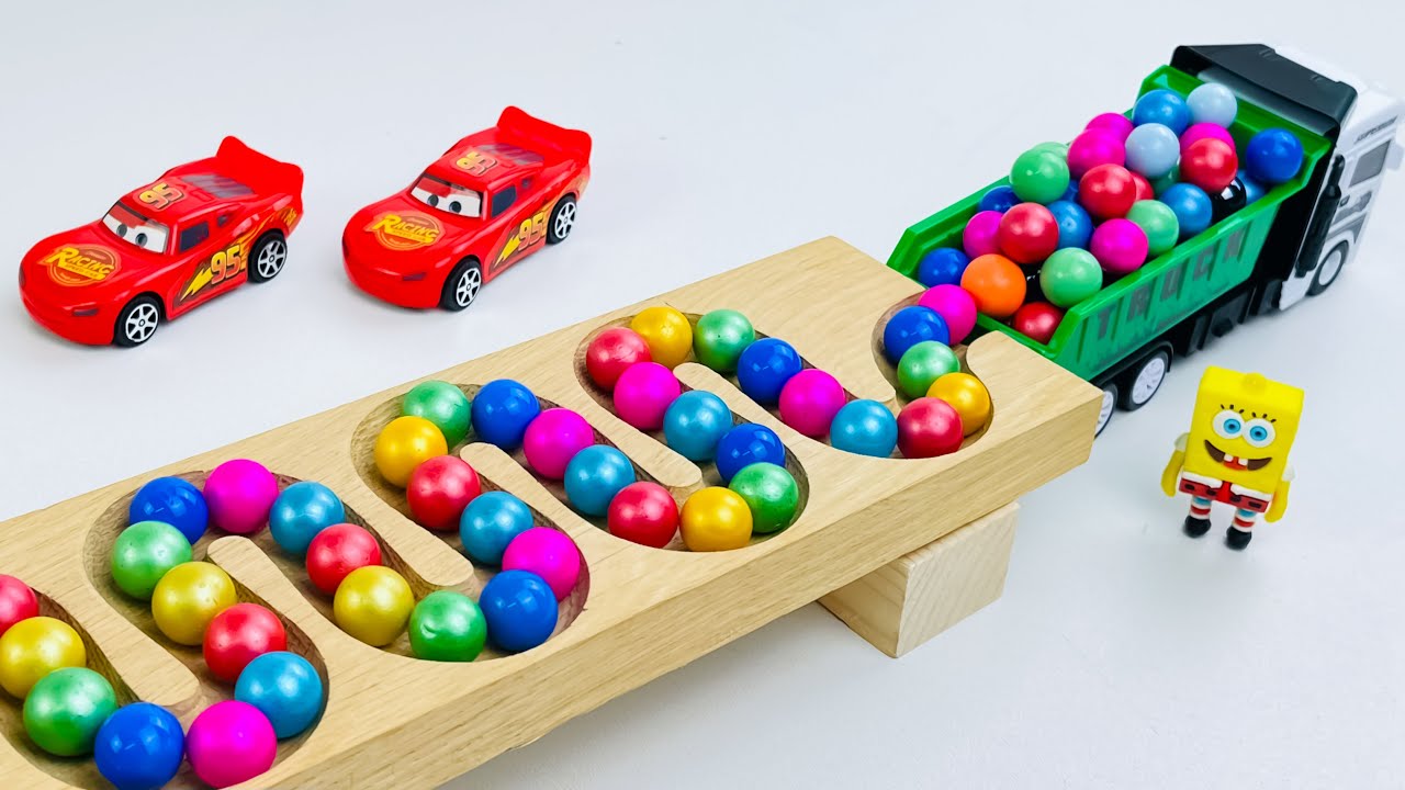 Marble Run Race ☆ HABA Slope & Retro Truck, Garbage Truck Long Version 4