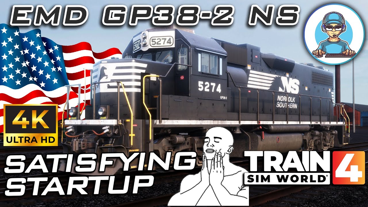 4K || Satisfing Startup of EMD GP38-2 Norfolk Southern Loco