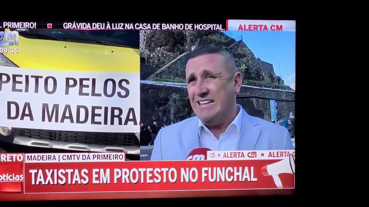 ℹ️ Manifestação dos TÁXIs,16-01-2026, mais de 200 táxis na Avenida Sá Carneiro, Funchal 