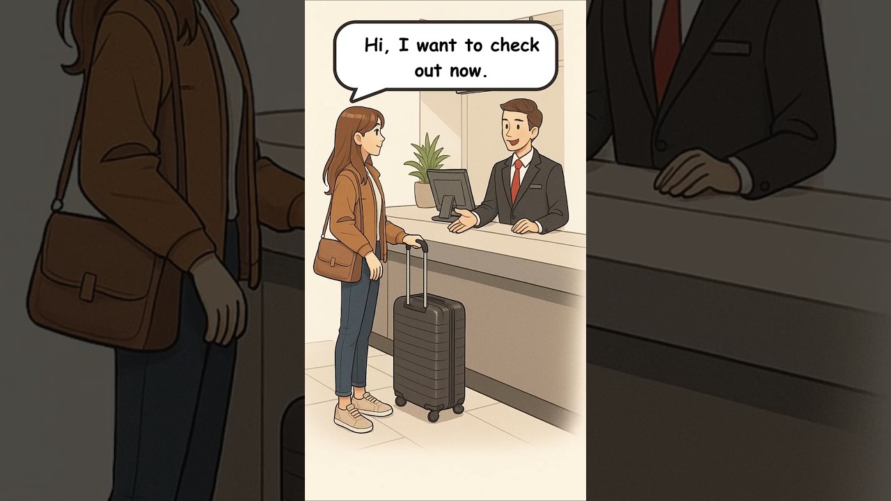 🧺 How to Talk at hotel check out &ndash; Easy English #learnenglish #dailyenglish