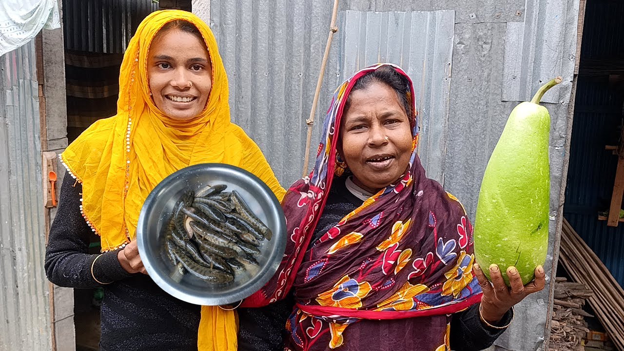 এই শীতে প্রথম লাউ কেটে টাকি মাছ রান্না সাথে সরিষা শাক ভাজি । Taki Fish Gourd Cooking । Village Fish