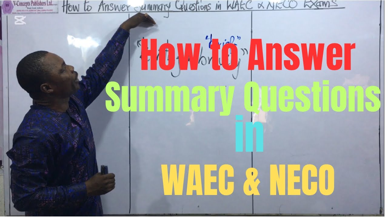 Как отвечать на контрольные вопросы в экзаменах WAEC и NECO @vconceptscollegeenglish