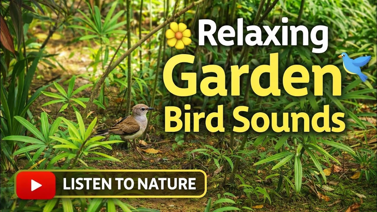 Bird in Garden | Peaceful Nature Video 🕊️🐦🌺🌸🌺🌿🍃
