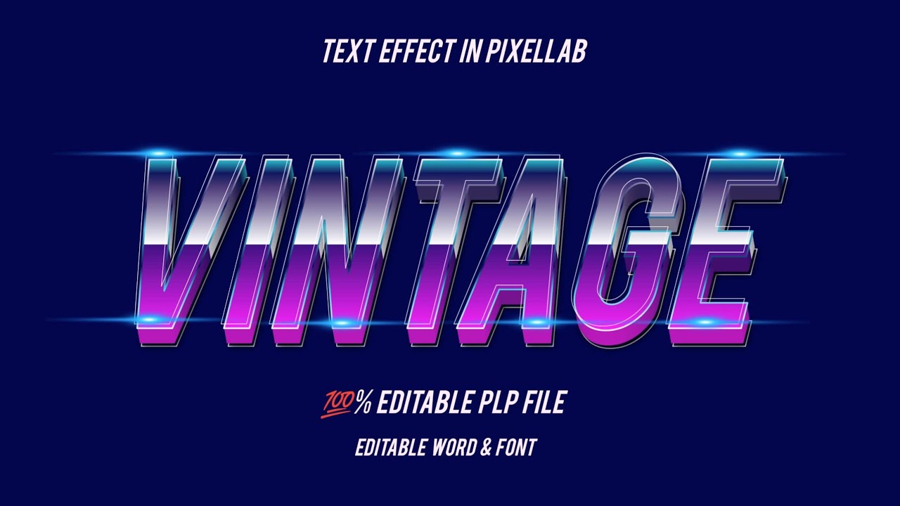 PIXELLAB - 💯% Editable ! Vintage Text Effect | Free PLP File