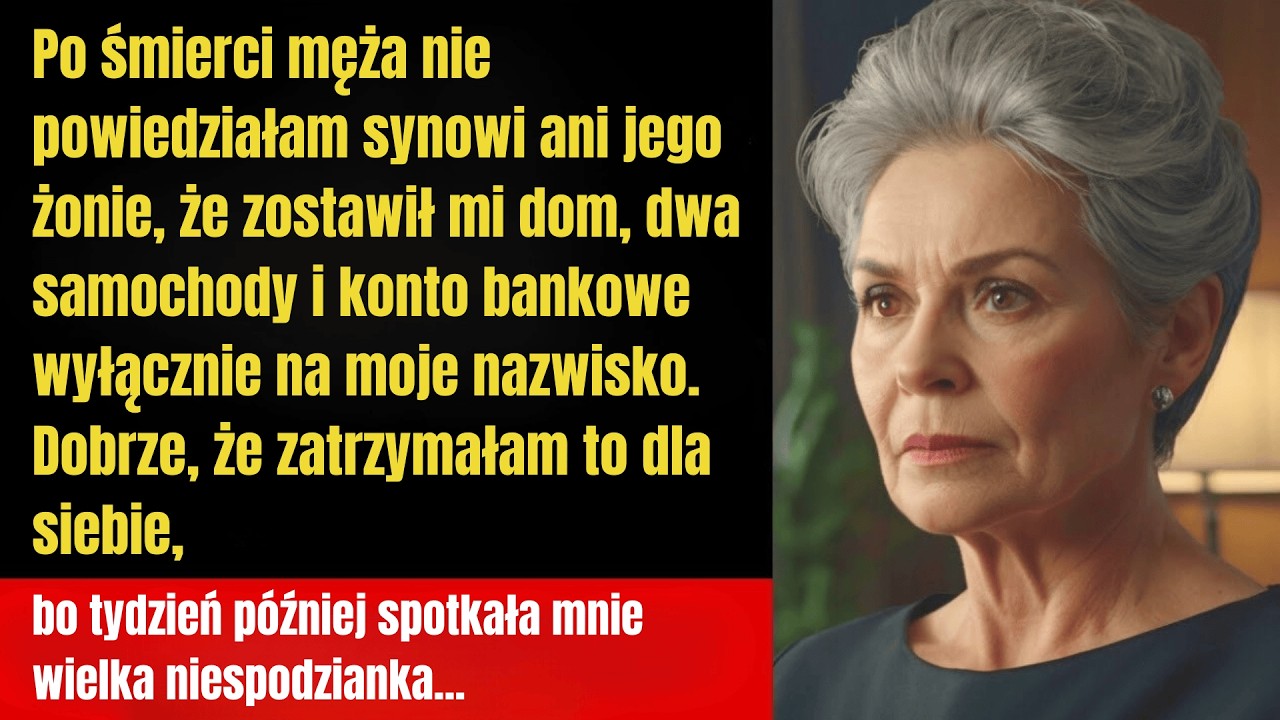 Po śmierci męża ukryłam przed synem majątek, który mi zostawił. Na szczęście.