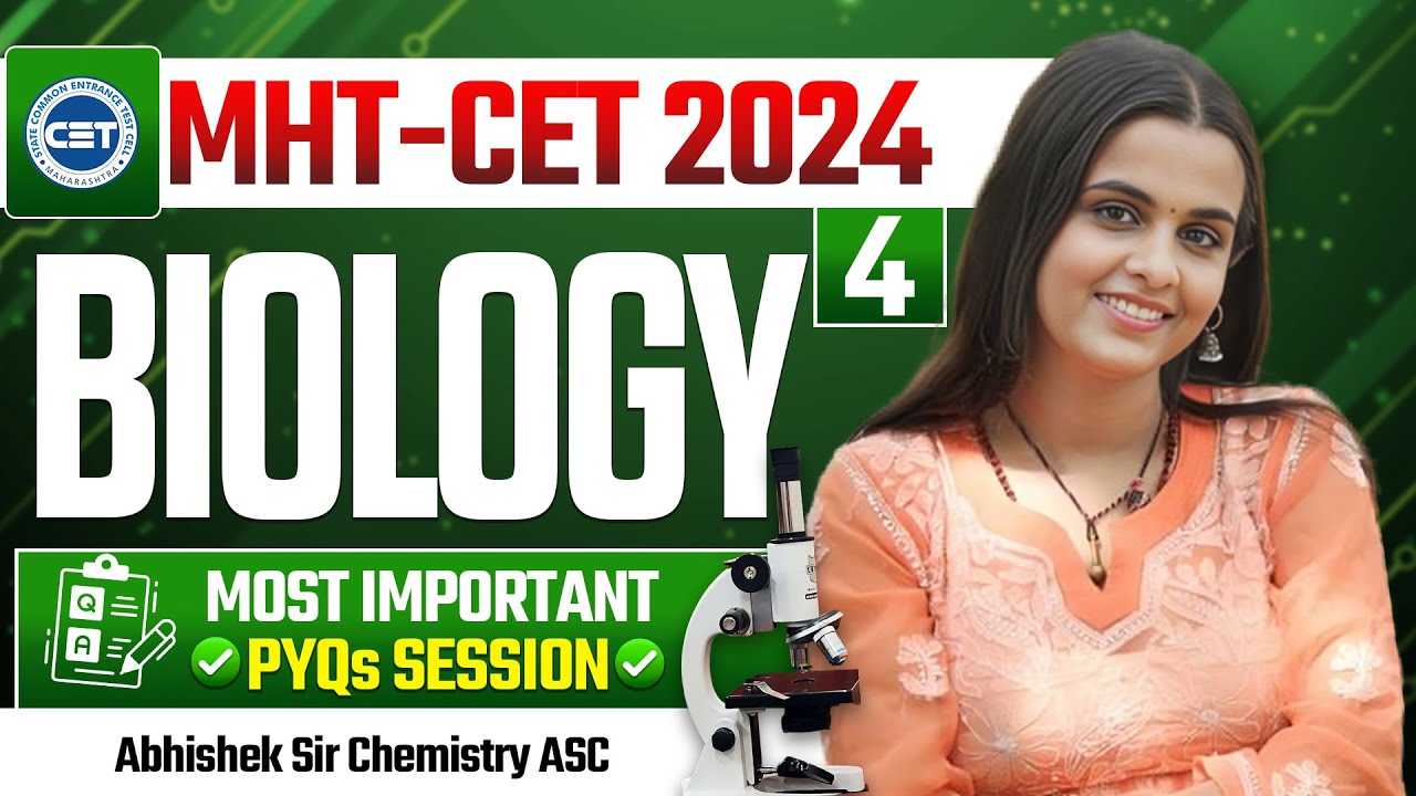 MHTCET 2024 | Biology Most Expected MCQ's | Top 50 MCQ's | Part 4 | PYQ's | By:- Tapi Miss