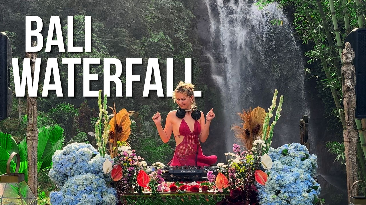 Good Vibes Waterfall Mix 🌿 | Groovy & Afro House DJ Set in Bali Jungle