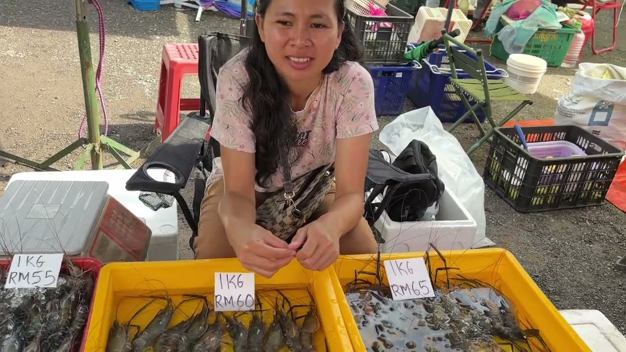 Market  Minggu Di Sibujaya (SARAWAK).. Sempat Membeli Udang Dekat Carol Passin 