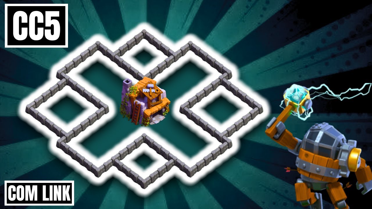 MELHOR LAYOUT CC5 2024 E 2025 COM LINK! (BH5 LAYOUT) CASA DO CONSTRUTOR 5 - CLASH OF CLANS