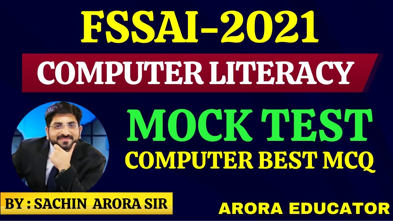 FSSAI Recruitment 2021 | FSSAI Computer Literacy Mock Test  | FSSAI Classes | FSSAI Computer MCQ |