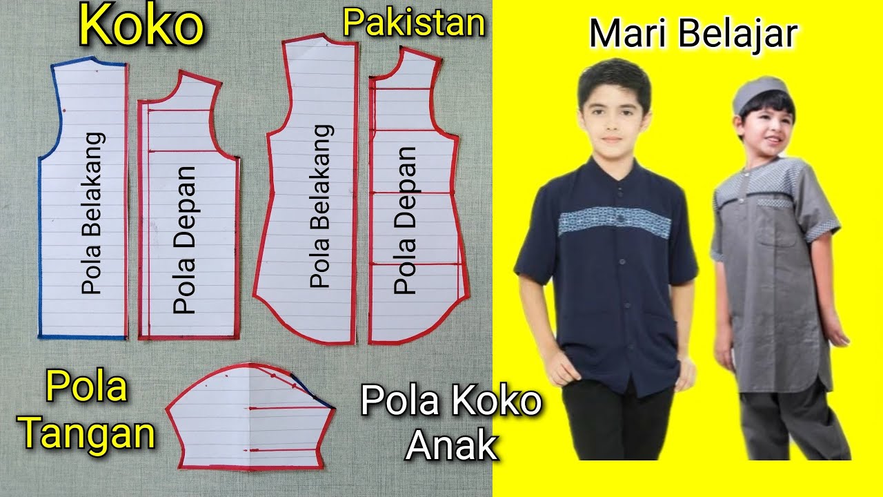 Pola Koko Anak Dan Pola Koko Pakistan Anak Untuk Pemula Ukuran 8 - 9 Tahunan
