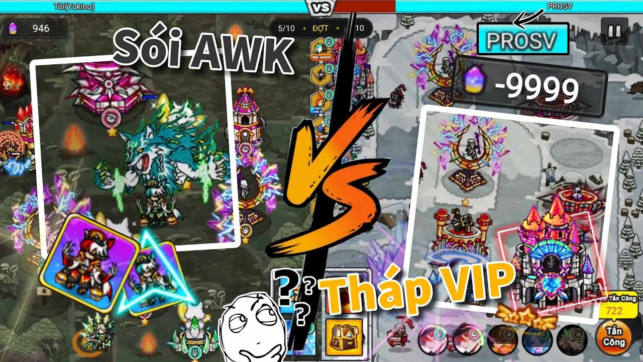 PvP với Acc Game siêu VIP, Hero Sói hay Tháp level 5 mạnh hơn? | Gold Tower Defence | Snow