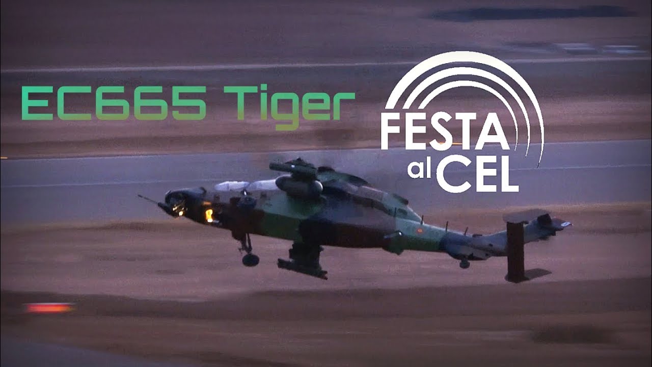 Festa al Cel 2019 ✈️ EC665 Tiger Breathtaking Dusk Flight!! - HD 50fps