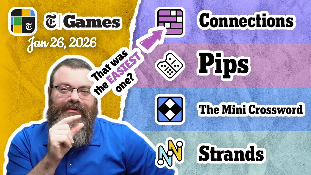NYT Connections, Pips, Mini Crossword, and Strands | Jan 26, 2026