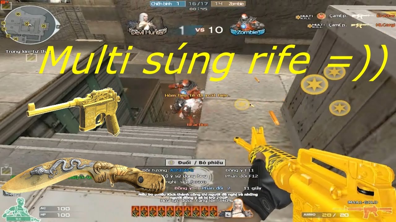 [ B&igrave;nh Luận CF ] M4A1-GOLD - Tiền Zombie v4