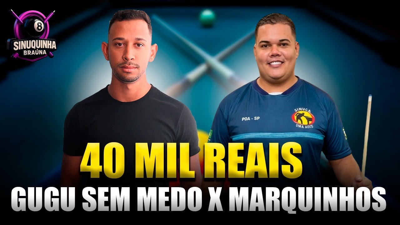 JOGO DE 40 MIL REAIS! Gugu Sem Medo vs Marquinhos de Poá | Partido Insano: 2 Bolas vs Saída e Branca