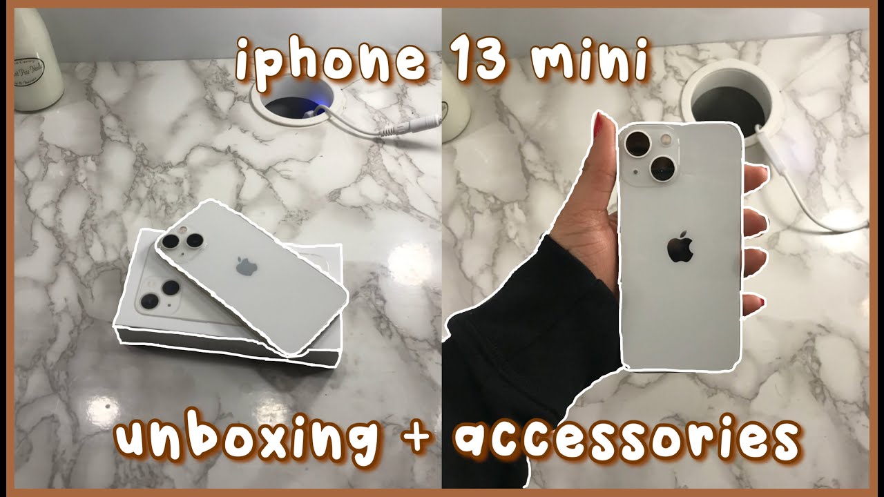 aesthetic iphone 13 mini unboxing *starlight*//accessories + camera test | studying angel