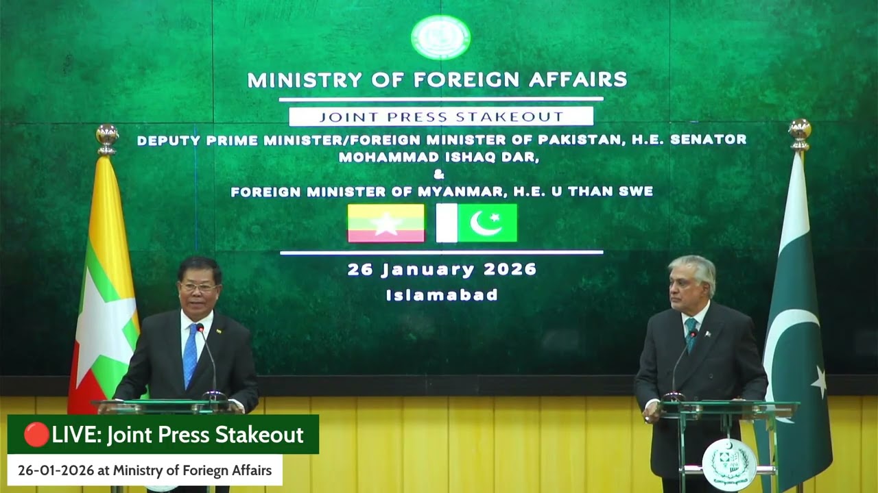 Joint Press Stakeout between the DPM/FM of Pakistan and FM of Myanmar