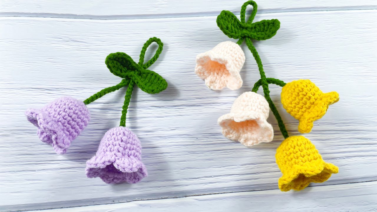 Crochet, Crochet Lily of the valley, can be used as a small ornament