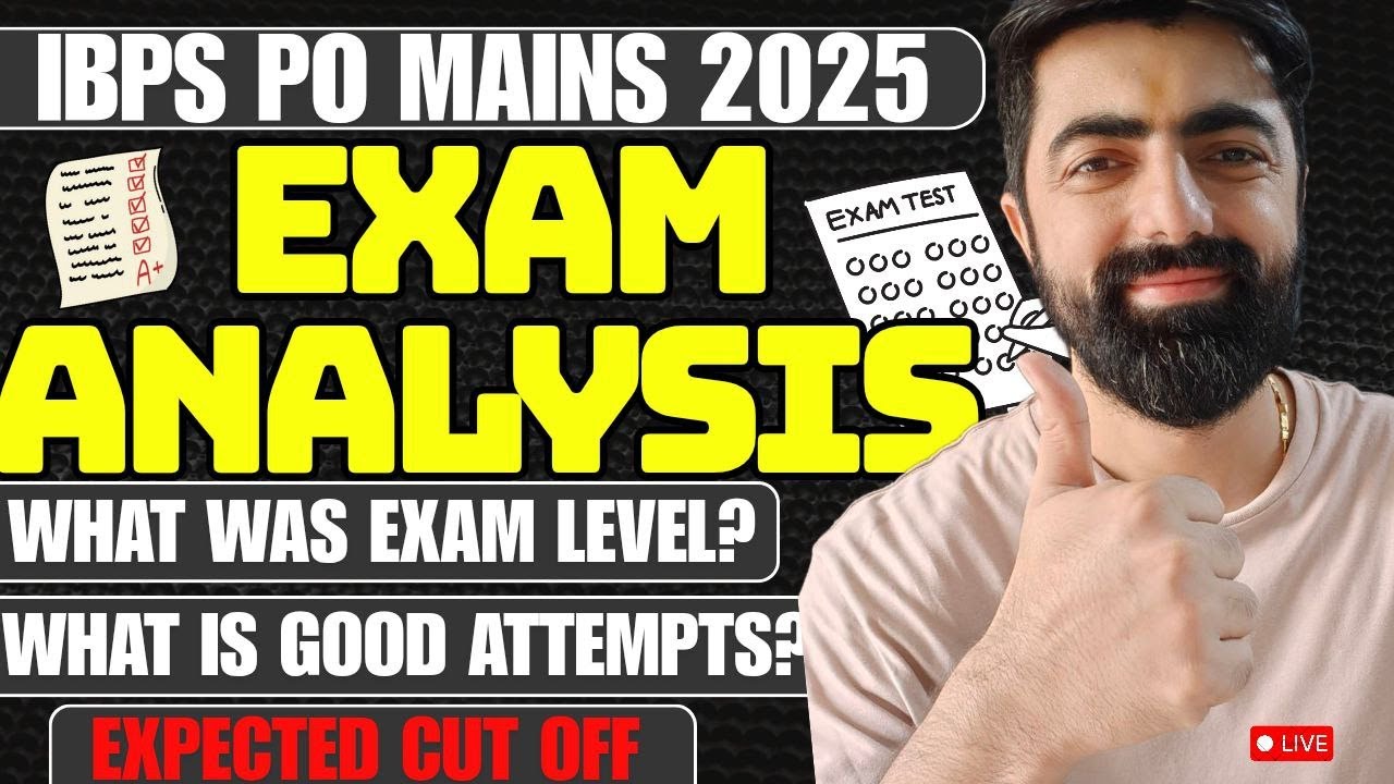 IBPS PO MAINS 2025 Exam Analysis ||  Safe Attempts & Exam Level || By Dhruva Sir