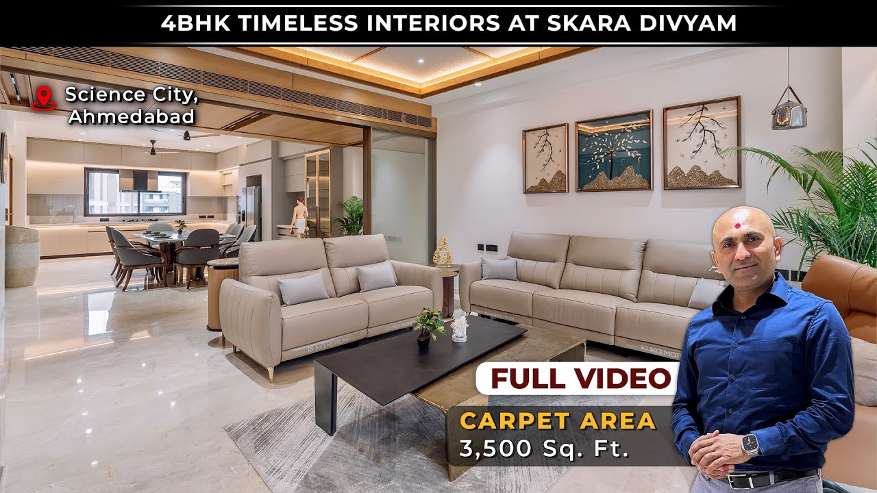 3,500sq.ft Carpet Area | 4BHK Timeless Interiors at Skara Divyam_Science City_Ahmedabad | #minimal