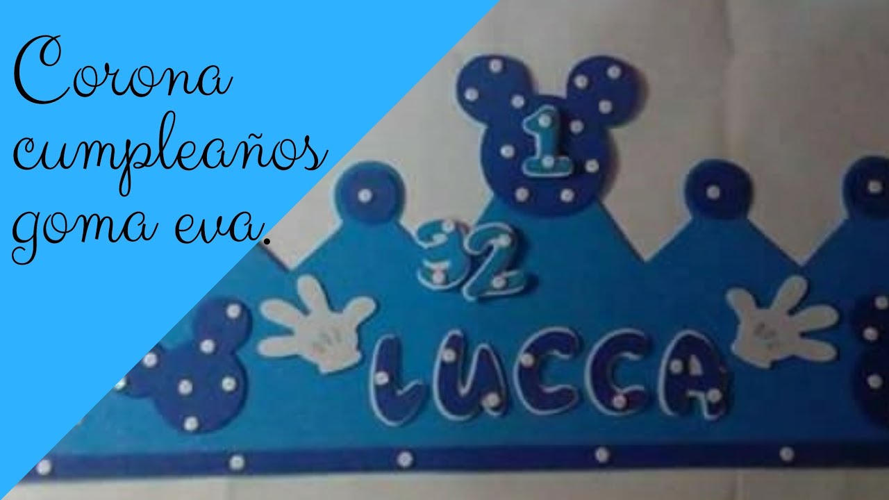 👑Como hacer una CORONA de CUMPLEAÑOS Mickey Mouse en GOMA EVA o FOAMY👑