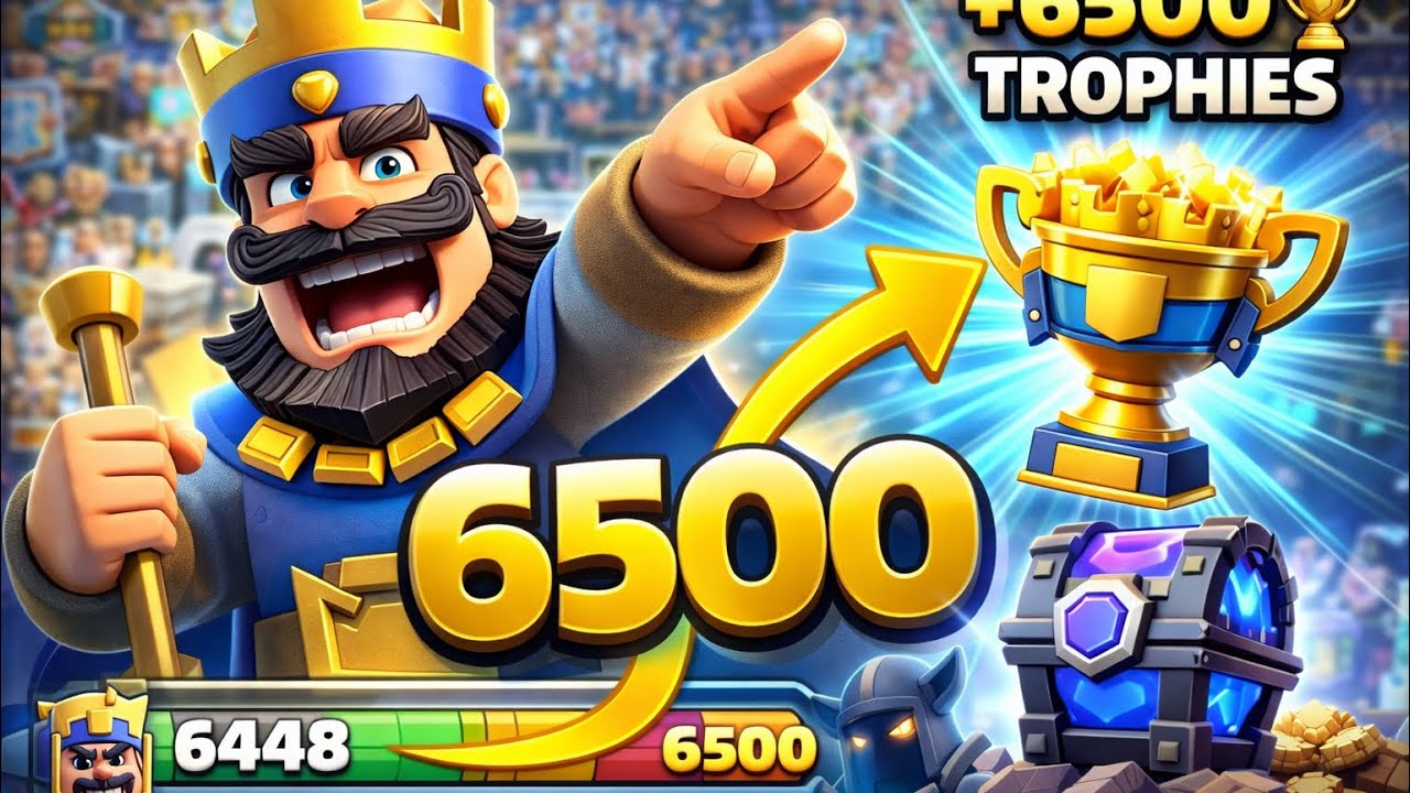 Trying to get to 6500 trophies in clash royale (to be continued )