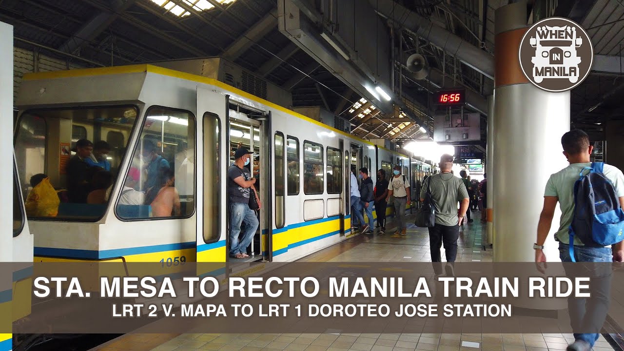 Sta. Mesa to Recto Manila Train Ride | LRT-2 V Mapa to LRT-1 D Jose Station | 4K Virtual Walk