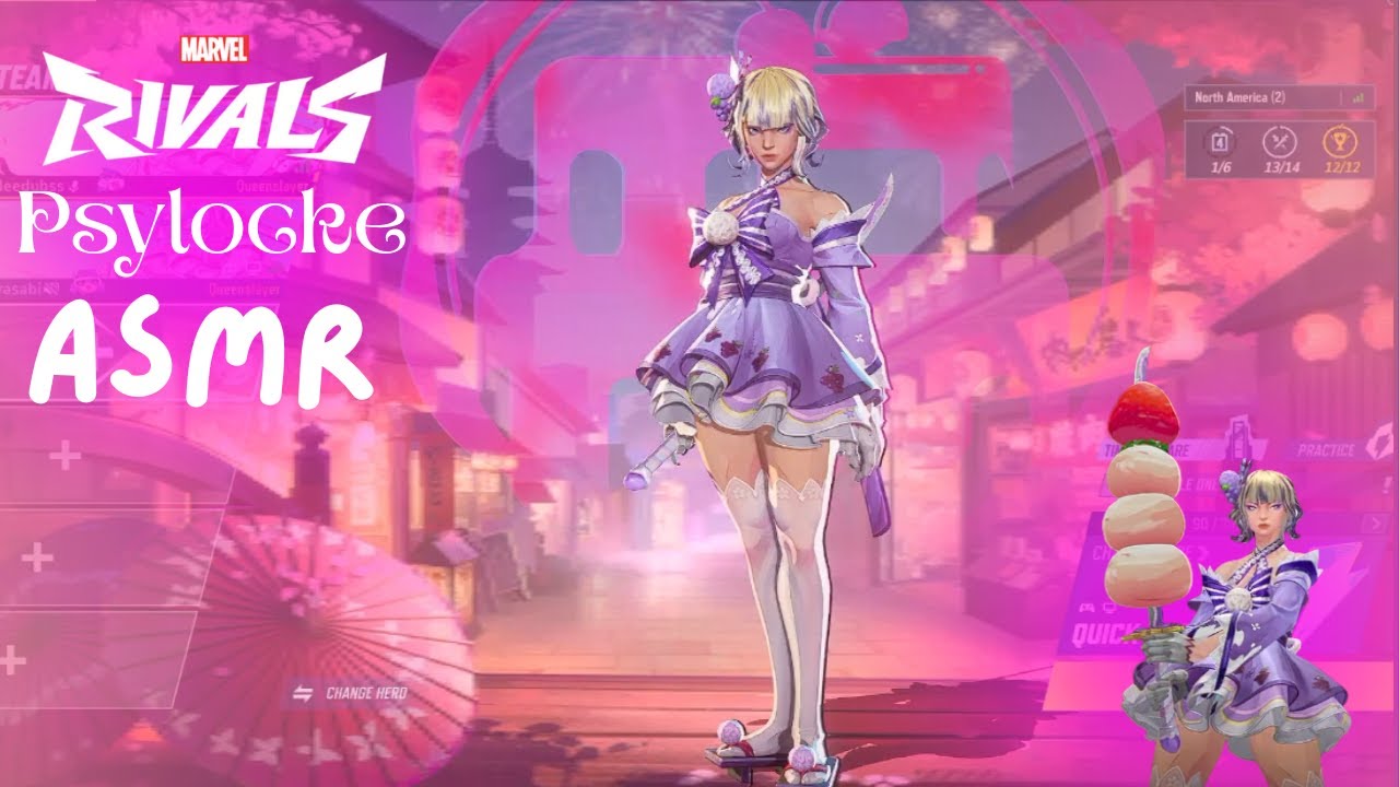 ASMR Practicing Psylocke With New Legendary Daifuku Skin in Marvel Rivals! (Whispering, Gum Chewing)