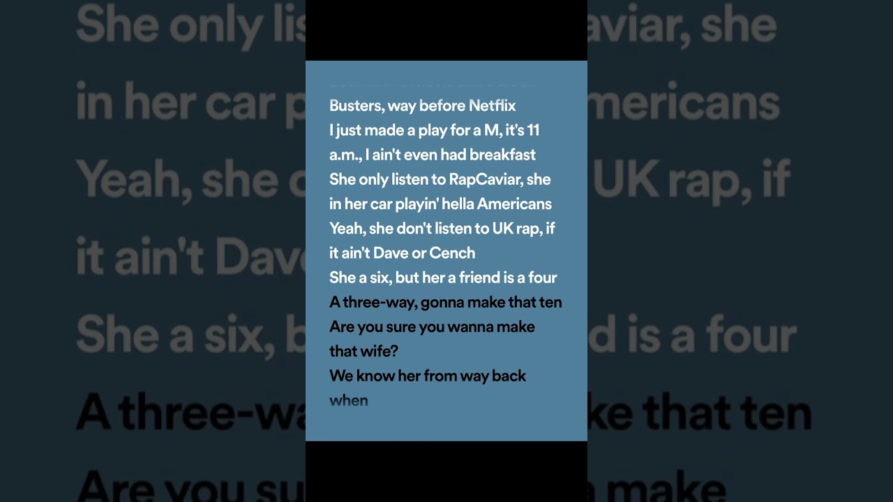 Central Cee x Dave - Uk Rap (lyrics spotify version)