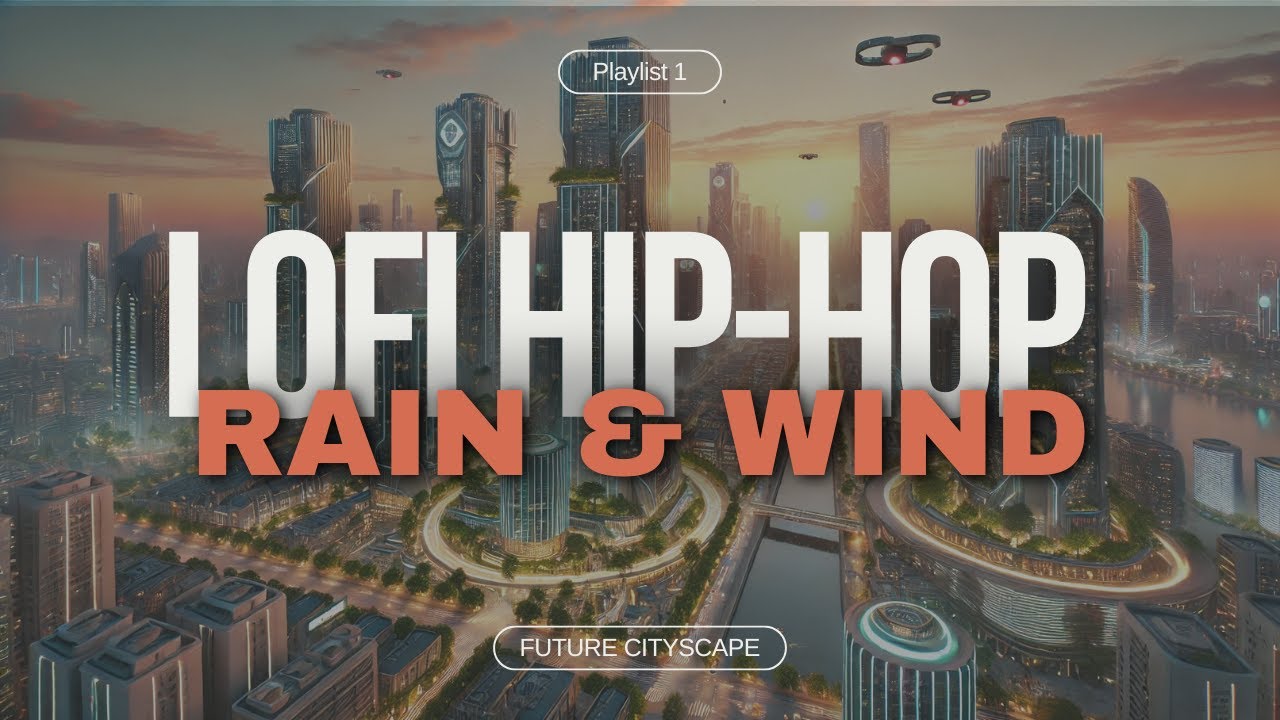 Lofi hip-hop Chill Beats 🎵: Rain💧and Wind 💨 Sounds In Futuristic Cityscape 🏙️