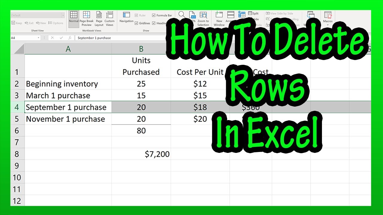 How To Delete (Or Remove) A Row Or Multiple Rows In Excel Explained