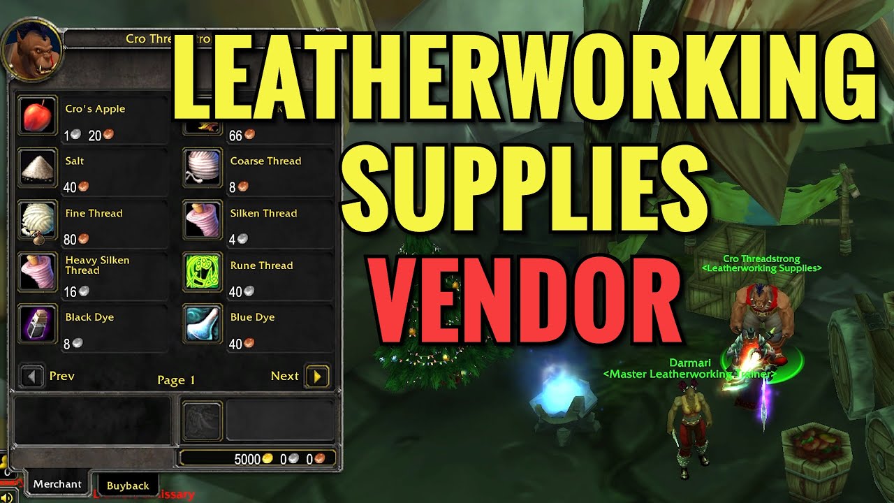 Shattrath Leatherworking Supplies Vendor Location (WoW TBC)