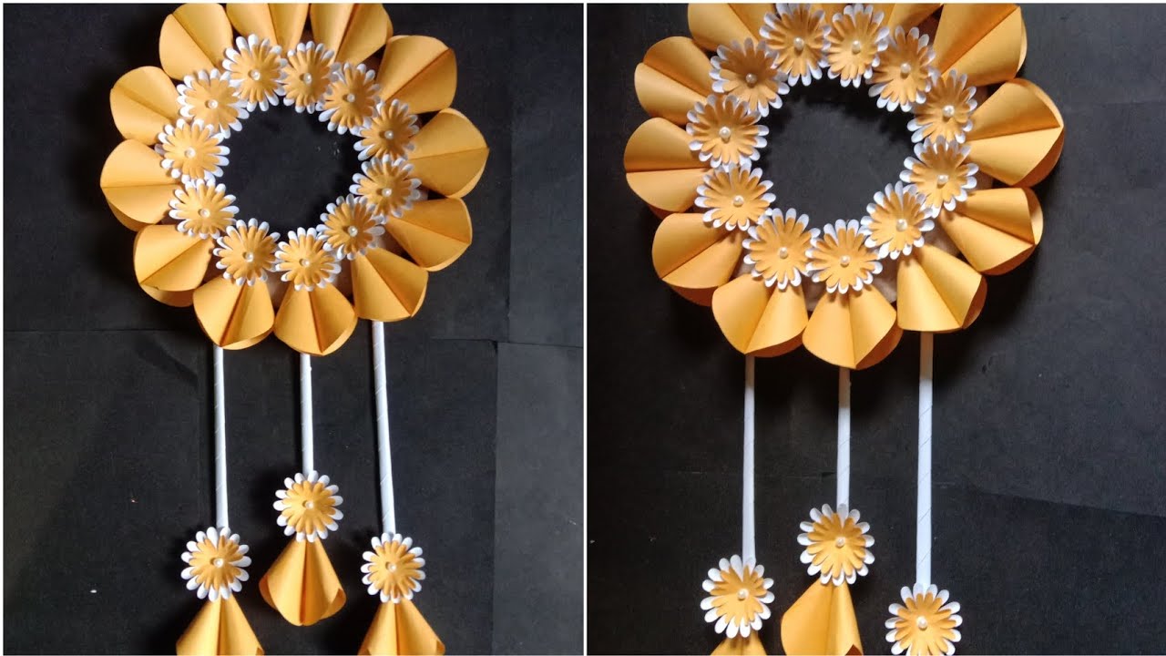 How to create beautiful paper flower wall decor/unick paper craft ideas /ghar sajaneka tarika /DIY 