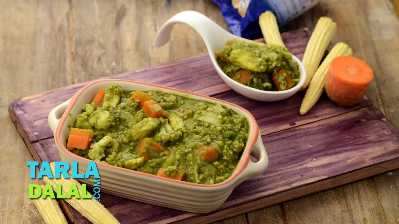 Healthy Green Curry | Pregnancy & Iron Rich Recipe | by Tarla Dalal