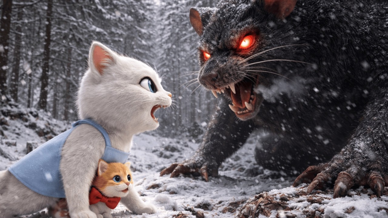 Mama cat story: Mother Cat vs The Rat King | The Final Battle in the Snow