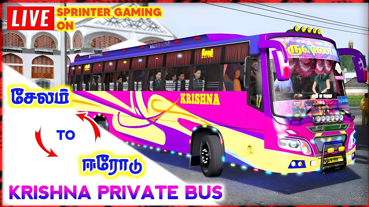 TN PRIVATE BUS GAMEPLAY✨🔥 | In ETS 2 Tamil | Sprinter Gaming on live